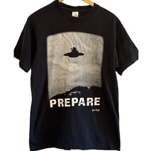 Fashion Victim 1995 UFO Prepare Alien Black Single Stitch Large T-Shirt